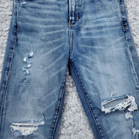 Agolde Ruby Super High Rise Premium Slim Straight Jeans Outsider Size 26 Blue - Picture 5 of 16